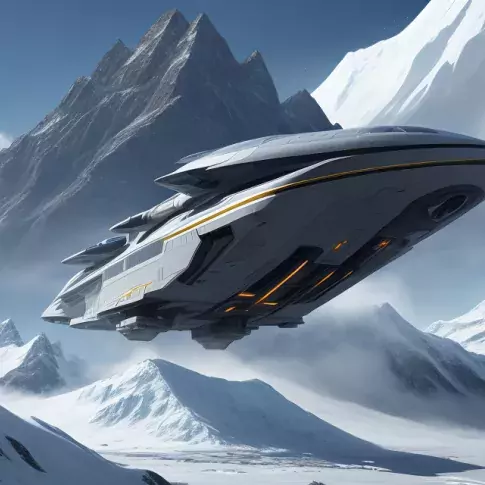 DreamShaper-v7-A-sleek-futuristic-spaceship-soars-majestically-0